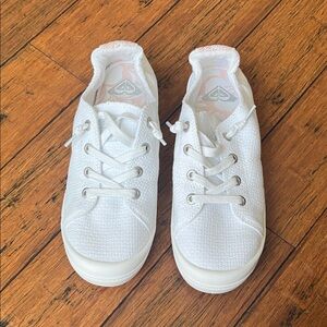 Roxy Women’s Bayshore Plus White Slip On Memory Foam Casual Sneakers- Size 8.5